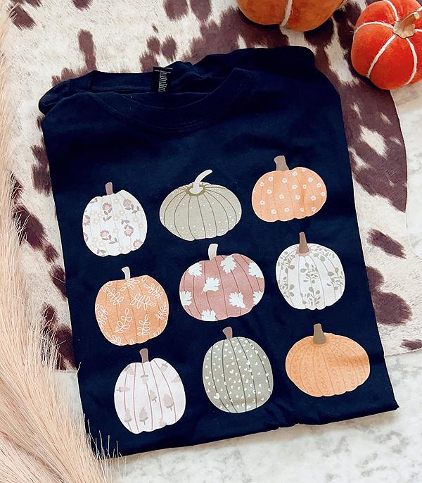New Arrival :: Wholesale Fall Pumpkins Graphic Tshirt