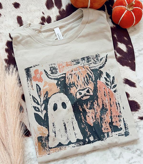New Arrival :: Wholesale Western Fall Cow Ghost Tshirt