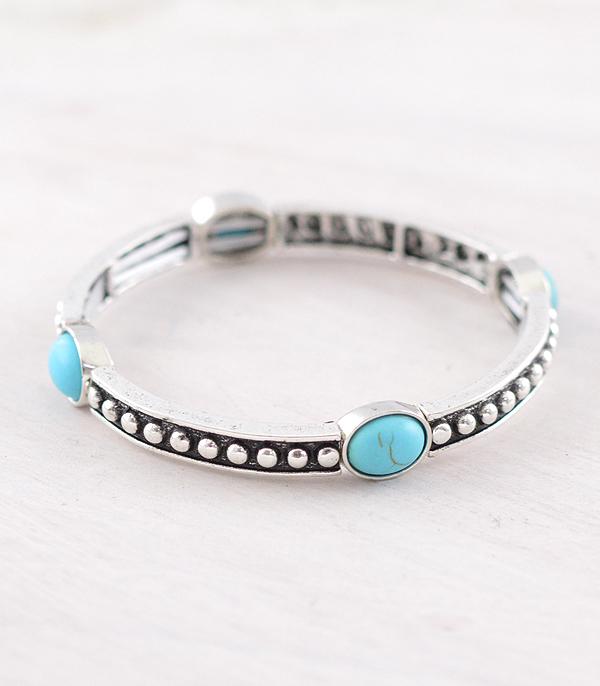 New Arrival :: Wholesale Western Studded Turquoise Bracelet