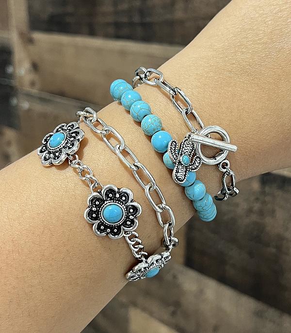 New Arrival :: Wholesale Western Turquoise Bracelet Set
