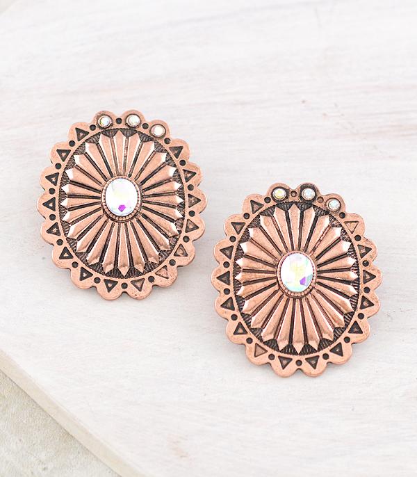 New Arrival :: Wholesale Western Oversized Concho Earrings