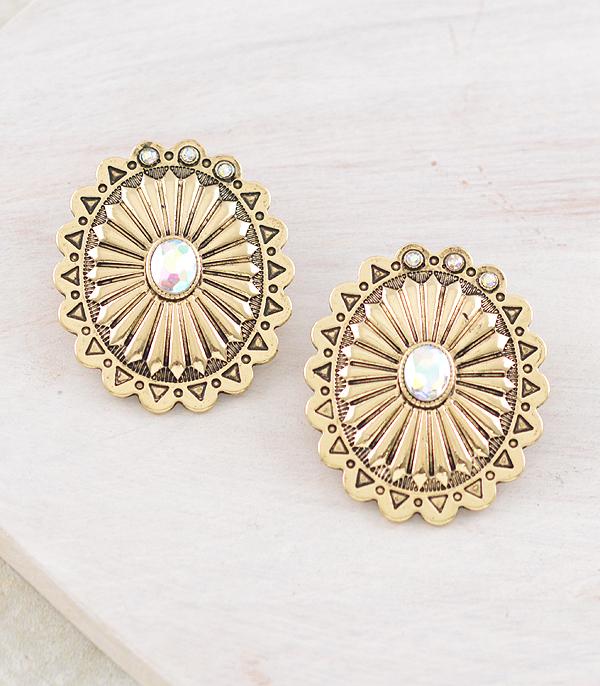 New Arrival :: Wholesale Western Oversized Concho Earrings