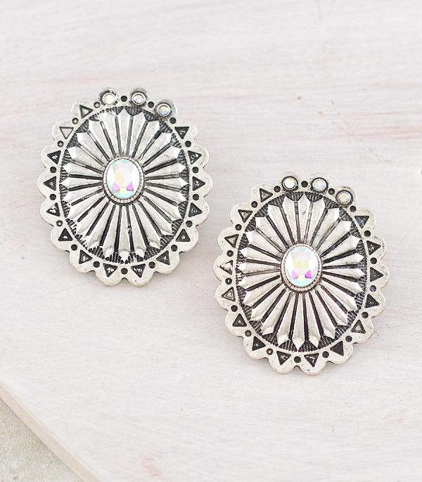 New Arrival :: Wholesale Western Oversized Concho Earrings
