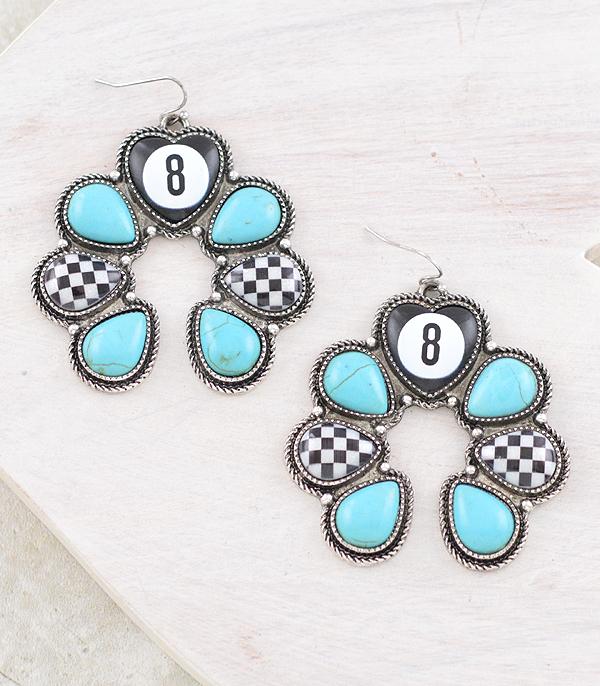 New Arrival :: Wholesale Western Checkered Squash Blossom Earring