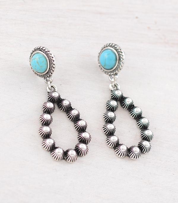 New Arrival :: Wholesale Western Turquoise Teardrop Earrings