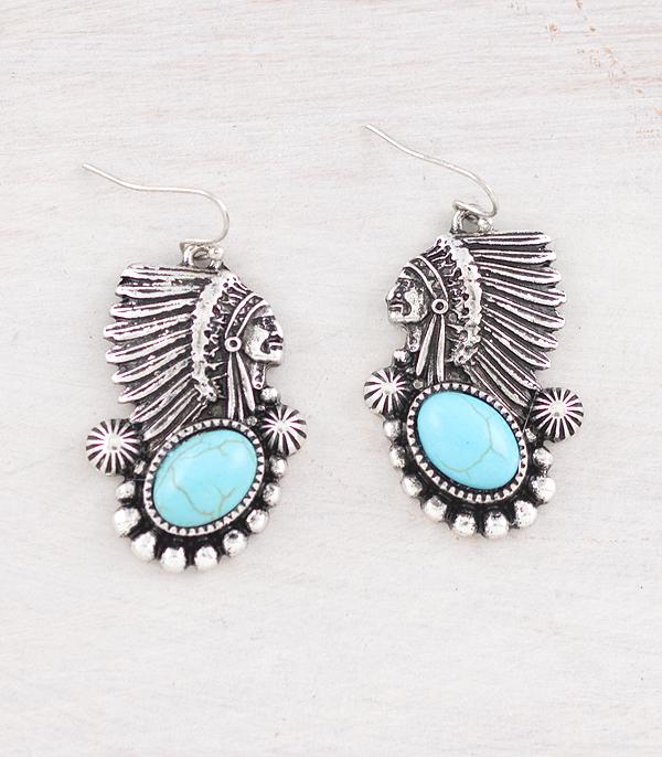New Arrival :: Wholesale Western Indian Chief Earrings