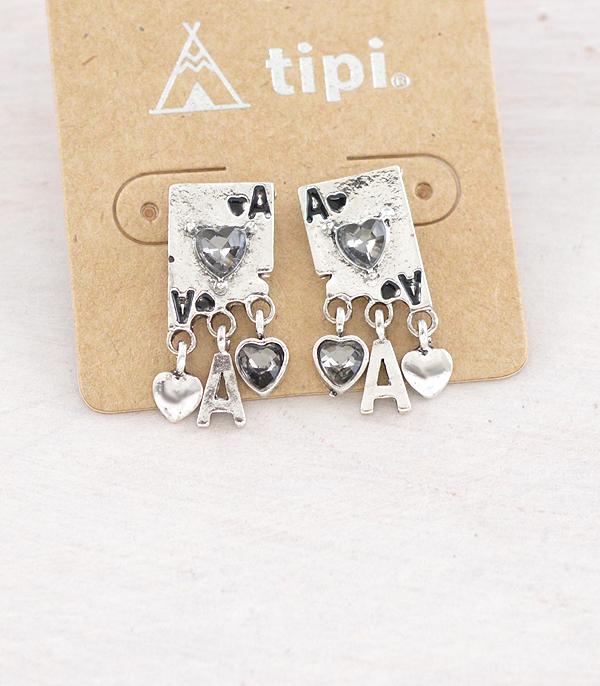 New Arrival :: Wholesale Tipi Brand Ace Card Earrings