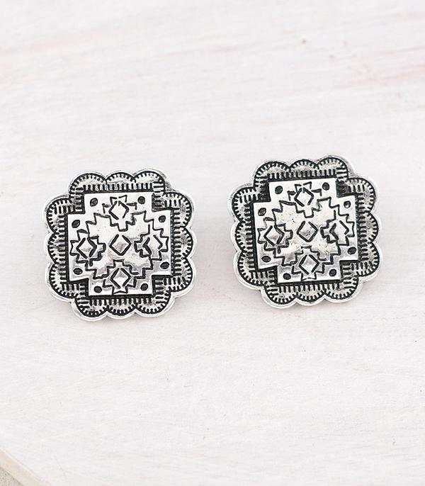 New Arrival :: Wholesale Western Aztec Concho Earrings