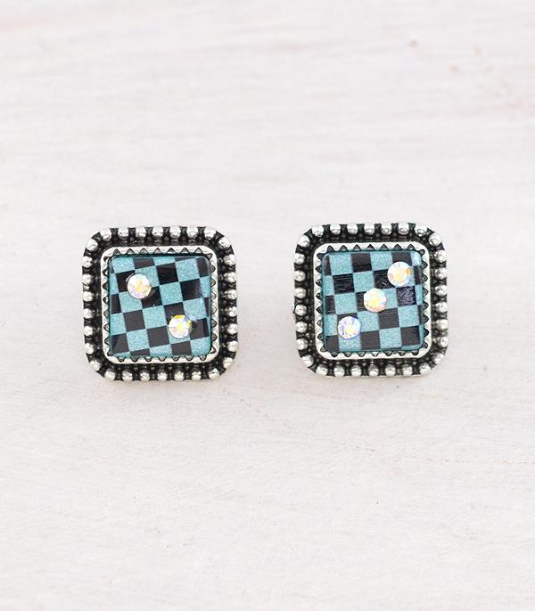 New Arrival :: Wholesale Tipi Brand Checkered Dice Earrings
