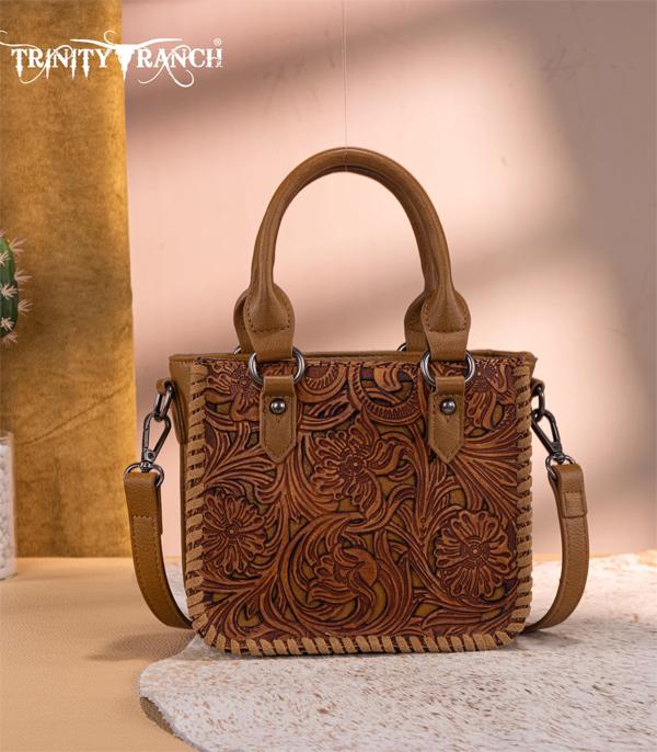 New Arrival :: Wholesale Trinity Ranch Floral Tooled Mini Tote