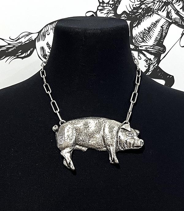 New Arrival :: Wholesale Tipi Brand Farm Animal Pig Necklace