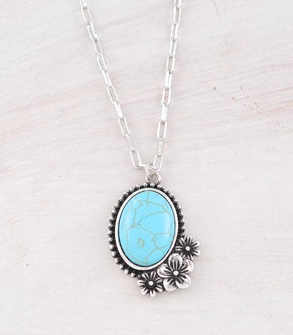New Arrival :: Wholesale Tipi Brand Turquoise Flower Necklace