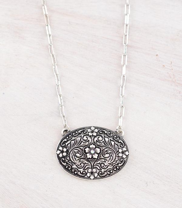New Arrival :: Wholesale Western Floral Tooling Necklace