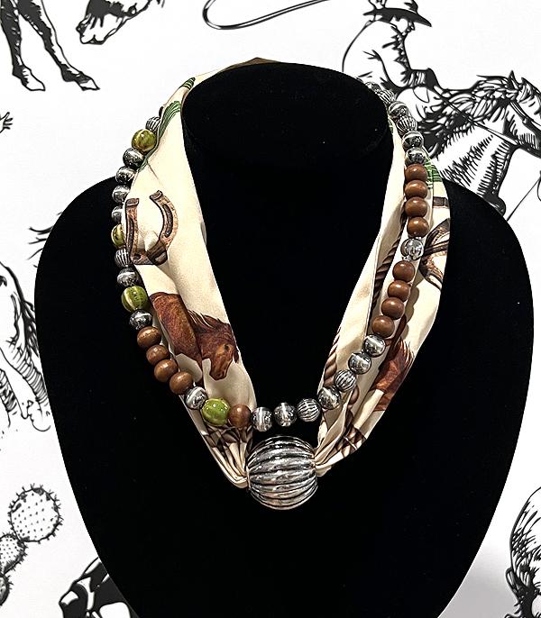 New Arrival :: Wholesale Trending Western Scarf Necklace Set