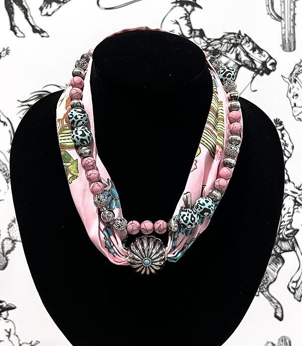 New Arrival :: Wholesale Trending Western Scarf Necklace Set