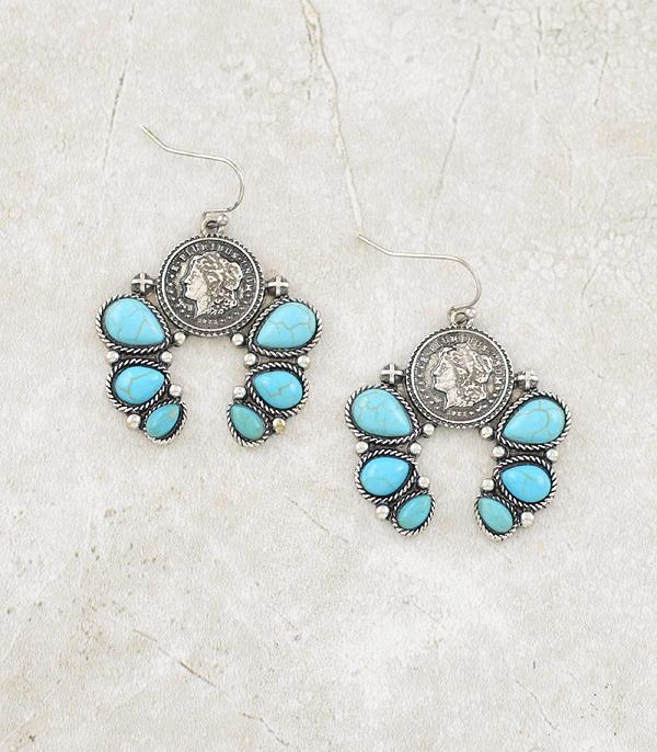 New Arrival :: Wholesale Liberty Coin Squash Blossom Earrings