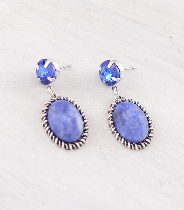 New Arrival :: Wholesale Western Lapis Semi Stone Earrings