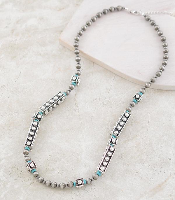 New Arrival :: Wholesale Western Studded Navajo Pearl Necklace