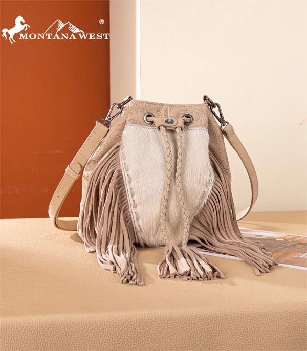 New Arrival :: Wholesale Montana West Cowhide Fringe Bucket Bag