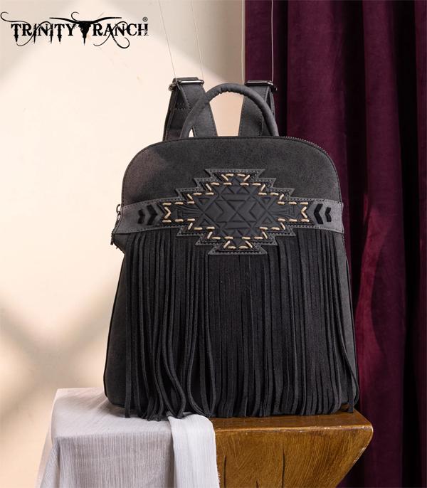New Arrival :: Wholesale Aztec Tooled Fringe Backpack