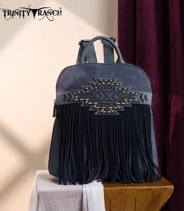 New Arrival :: Wholesale Aztec Tooled Fringe Backpack