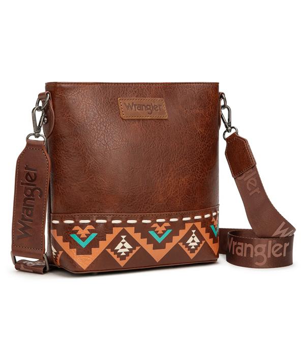 MONTANAWEST BAGS :: CROSSBODY BAGS :: Wholesale Wrangler Aztec Print Crossbody Bag
