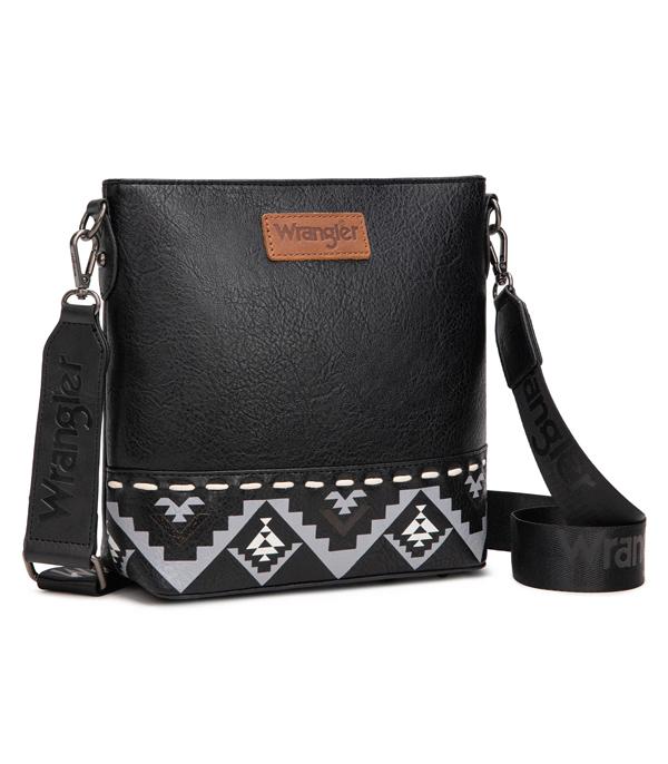 MONTANAWEST BAGS :: CROSSBODY BAGS :: Wholesale Wrangler Aztec Print Crossbody Bag
