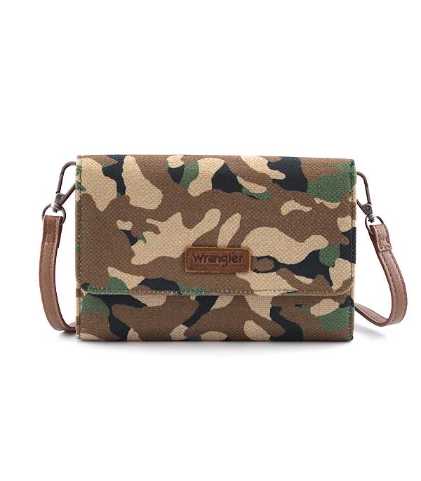New Arrival :: Wholesale Wrangler Camo Print Clutch Crossbody Bag