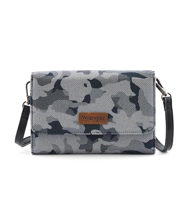 New Arrival :: Wholesale Wrangler Camo Print Clutch Crossbody Bag