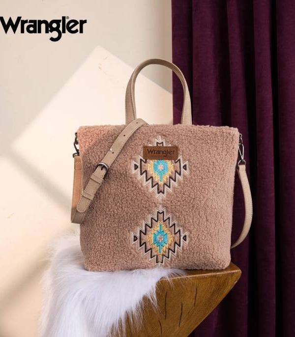 MONTANAWEST BAGS :: WESTERN PURSES :: Wholesale Wrangler Sherpa Aztec Tote