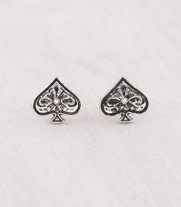 New Arrival :: Wholesale Western Spade Stud Earrings