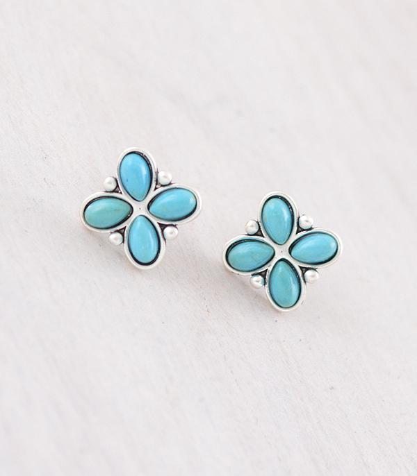 New Arrival :: Wholesale Western Turquoise Semi Stone Earrings