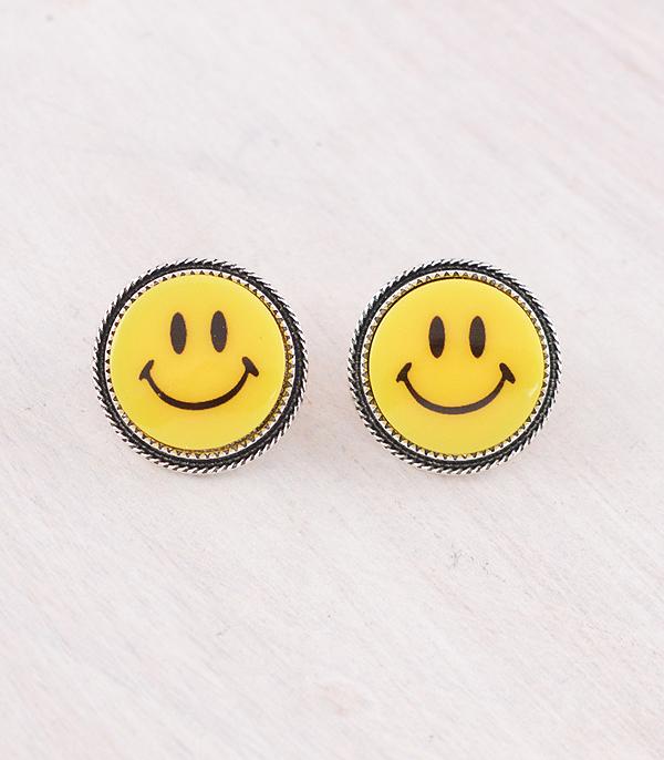New Arrival :: Wholesale Tipi Brand Smile Face Concho Earrings