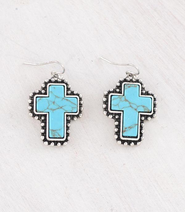 New Arrival :: Wholesale Tipi Brand Turquoise Cross Earrings