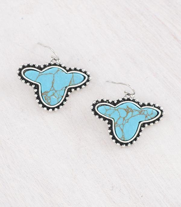 EARRINGS :: WESTERN HOOK EARRINGS :: Wholesale Tipi Brand Turquoise Cow Earrings