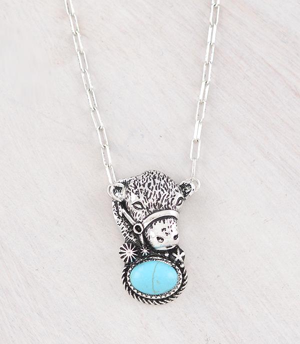 New Arrival :: Wholesale Tipi Brand Turquoise Cow Necklace