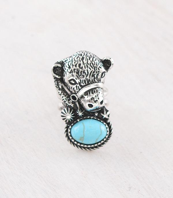 New Arrival :: Wholesale Tipi Brand Turquoise Cow Ring
