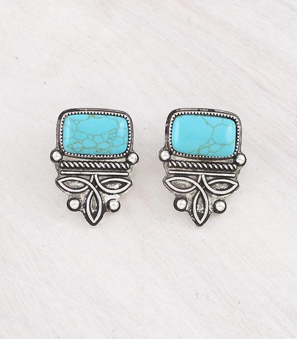 New Arrival :: Wholesale Western Turquoise Boot Stitch Earrings