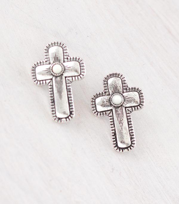 New Arrival :: Wholesale Western Cross Concho Earrings