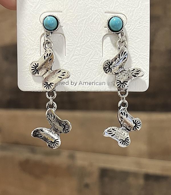 New Arrival :: Wholesale Western Turquoise Butterfly Earrings