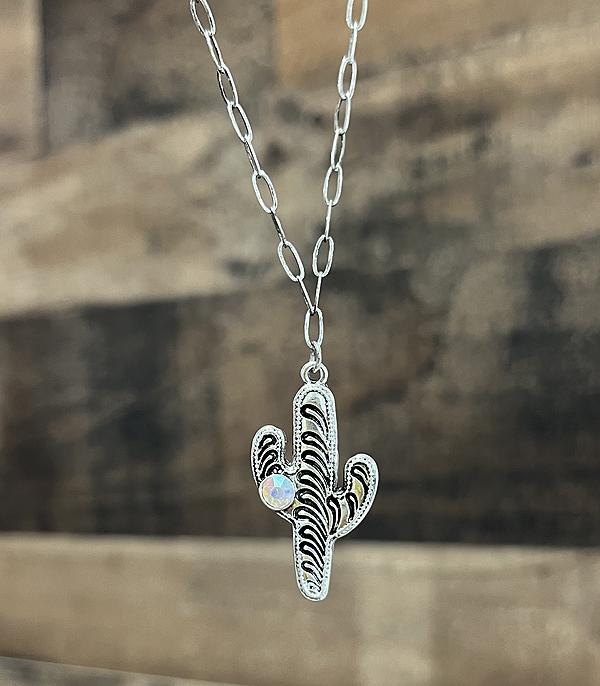 NECKLACES :: CHAIN WITH PENDANT :: Wholesale Western Cactus Pendant Necklace