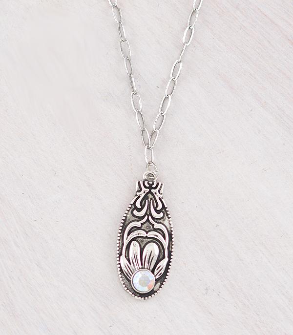 New Arrival :: Wholesale Western Floral Tooling Pendant Necklace