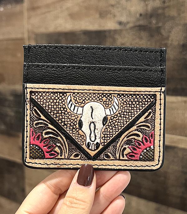 New Arrival :: Wholesale Western Leather Cow Skull Card Case