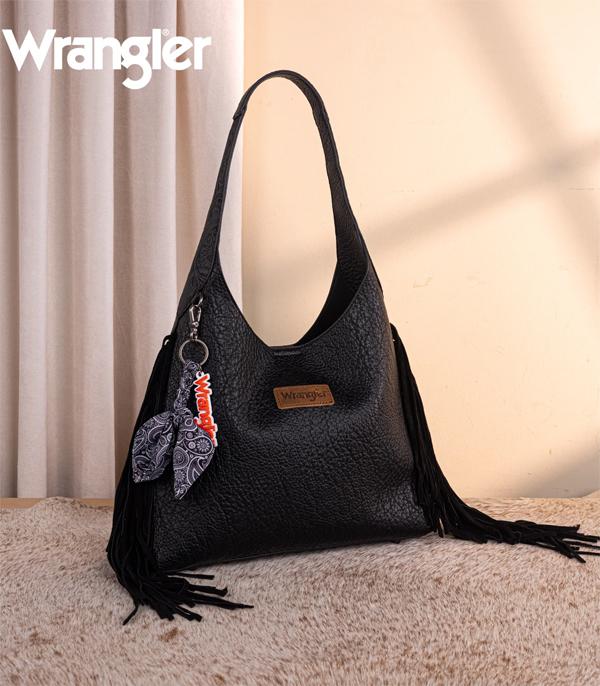 New Arrival :: Wholesale Wrangler Fringe Tooled Hobo Bag