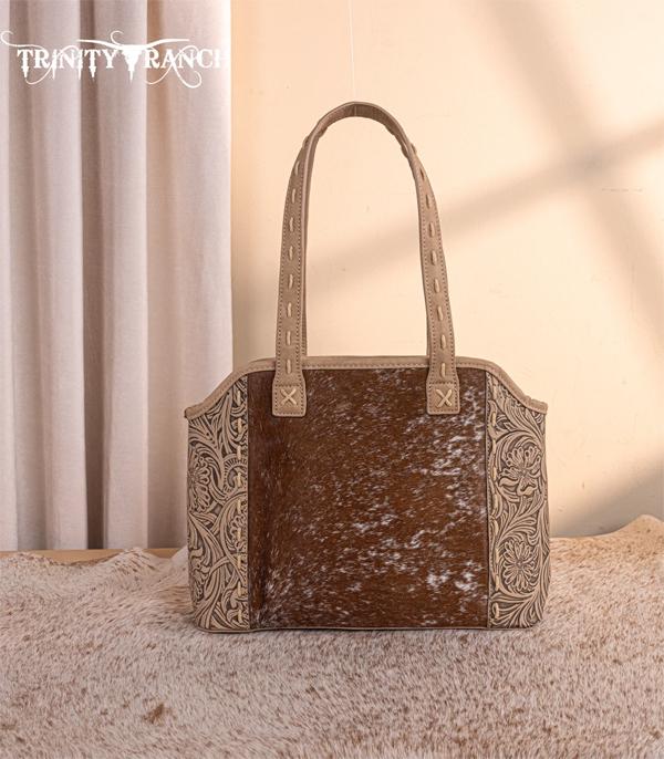 New Arrival :: Wholesale Trinity Ranch Cowhide Tooled Tote Bag