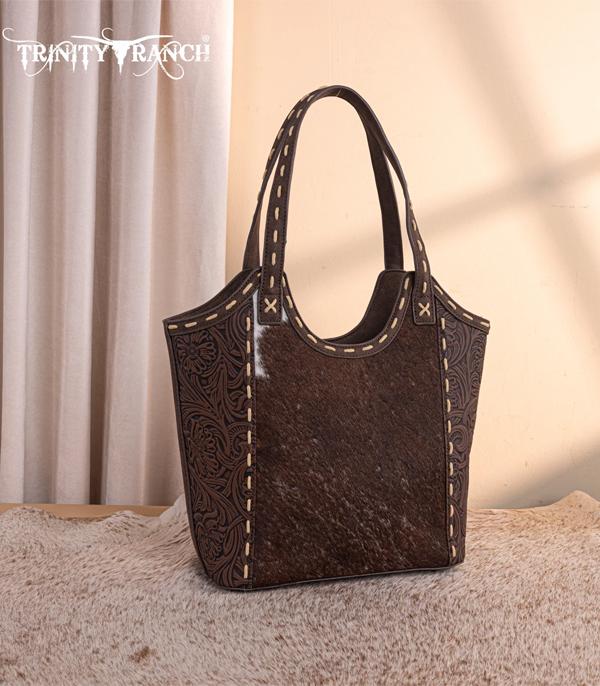 New Arrival :: Wholesale Trinity Ranch Cowhide Tooled Tote Bag