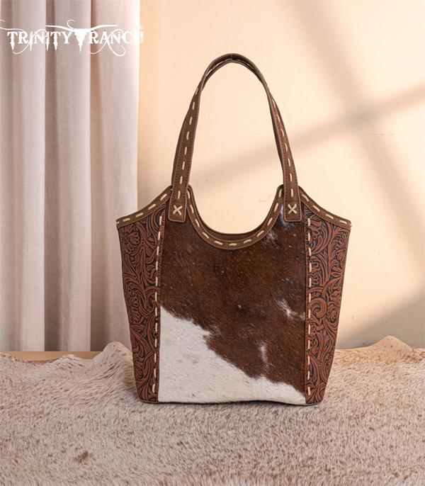 New Arrival :: Wholesale Trinity Ranch Cowhide Tooled Tote Bag