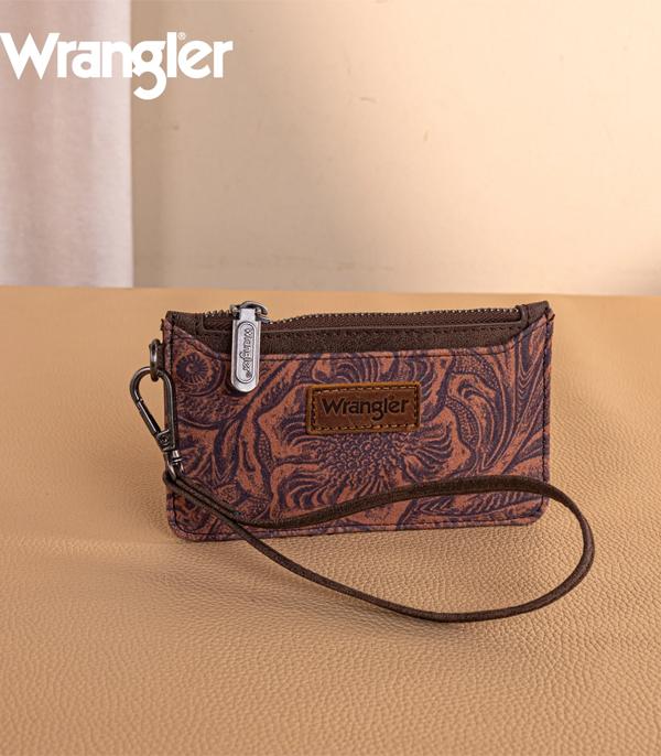 New Arrival :: Wholesale Wrangler Floral Tooled Card Wristlet
