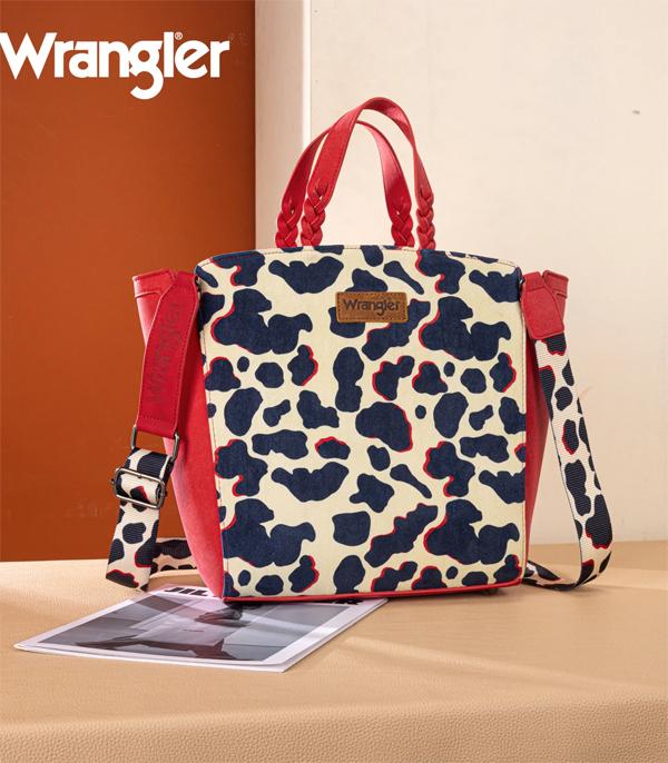 New Arrival :: Wholesale Wrangler Cow Print Tote Crossbody Bag