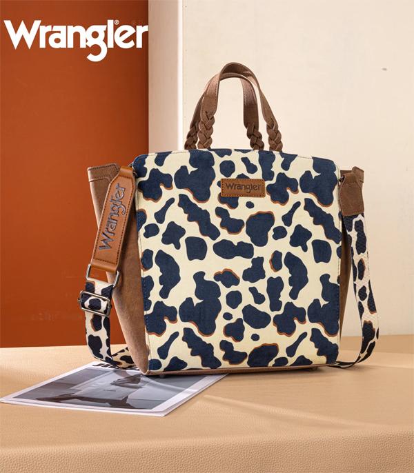 New Arrival :: Wholesale Wrangler Cow Print Tote Crossbody Bag